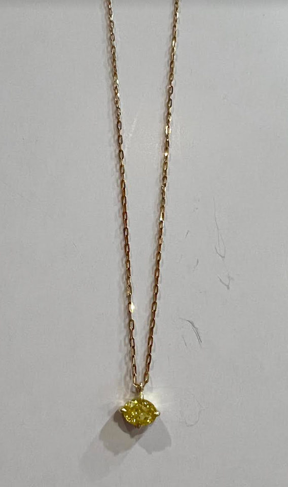 Edison Oval Canary Diamond Necklace