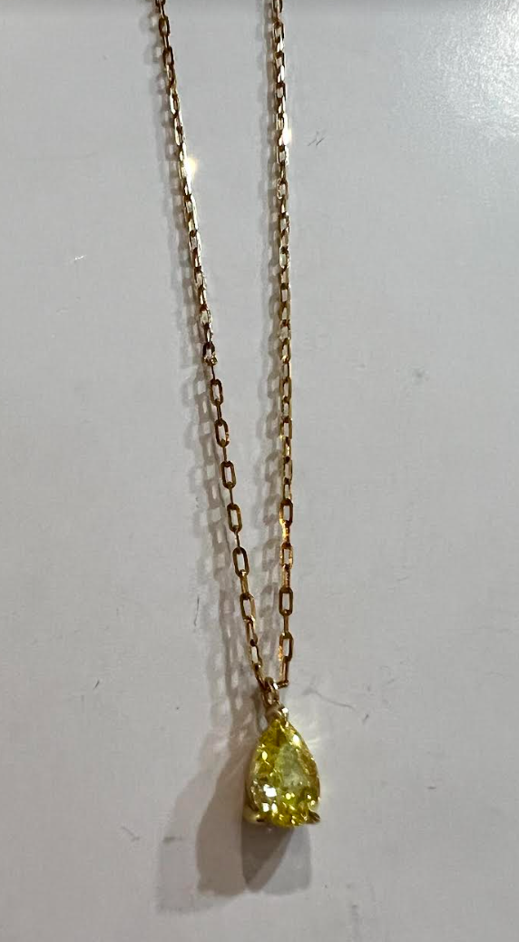 Edison Pear Canary Diamond Necklace
