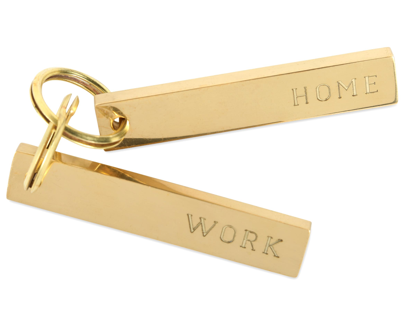Brass Home/Work Key Chain Pair