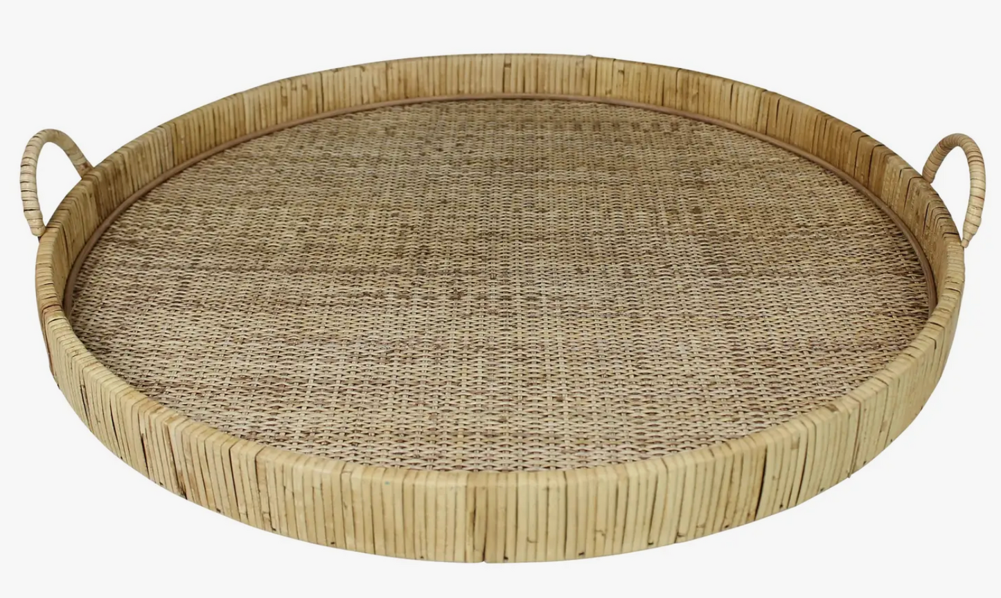 Cayman Grand Tray, Ratan - Round Natural, Rattan