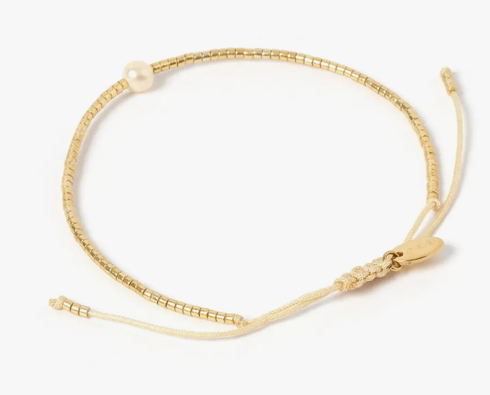 River Gold and Pearl Bracelet