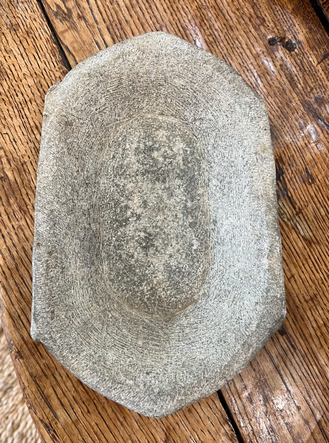 Antique Marble Spice Grinder-Oval
