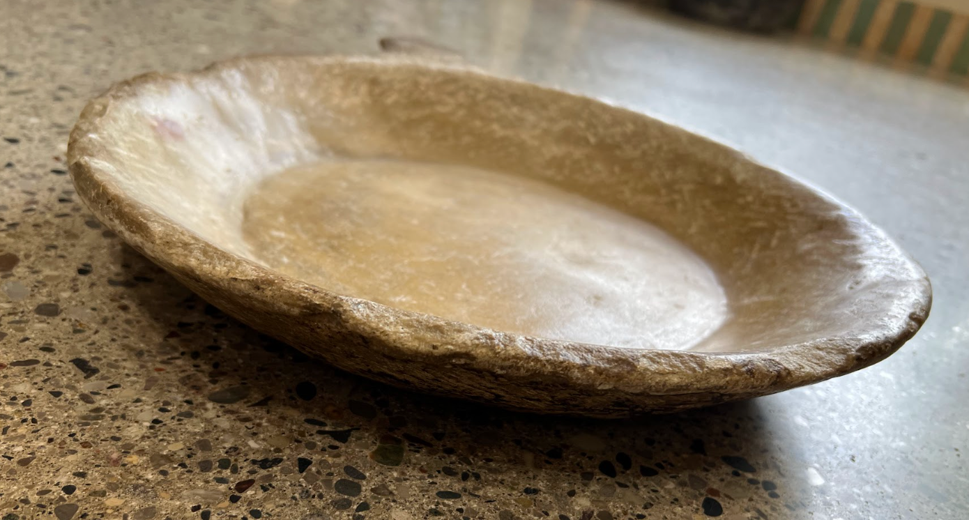 Vintage Stone Platter with handle