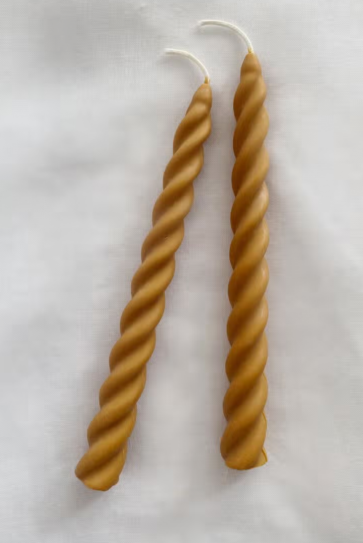 Deep Toffee Twirl Candle Sticks Set