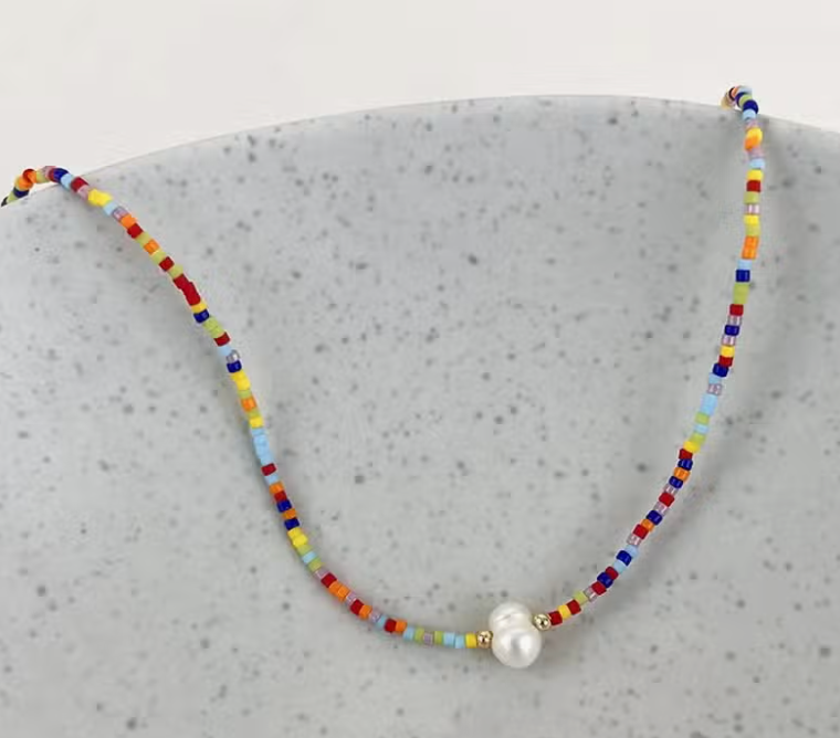 Bohemian Fresh Water Pearl Beaded Necklace