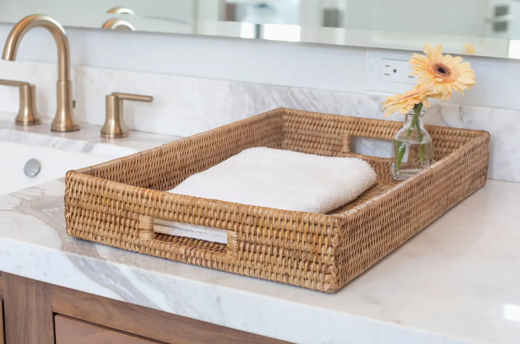 Rattan Rectangular Tray Medium