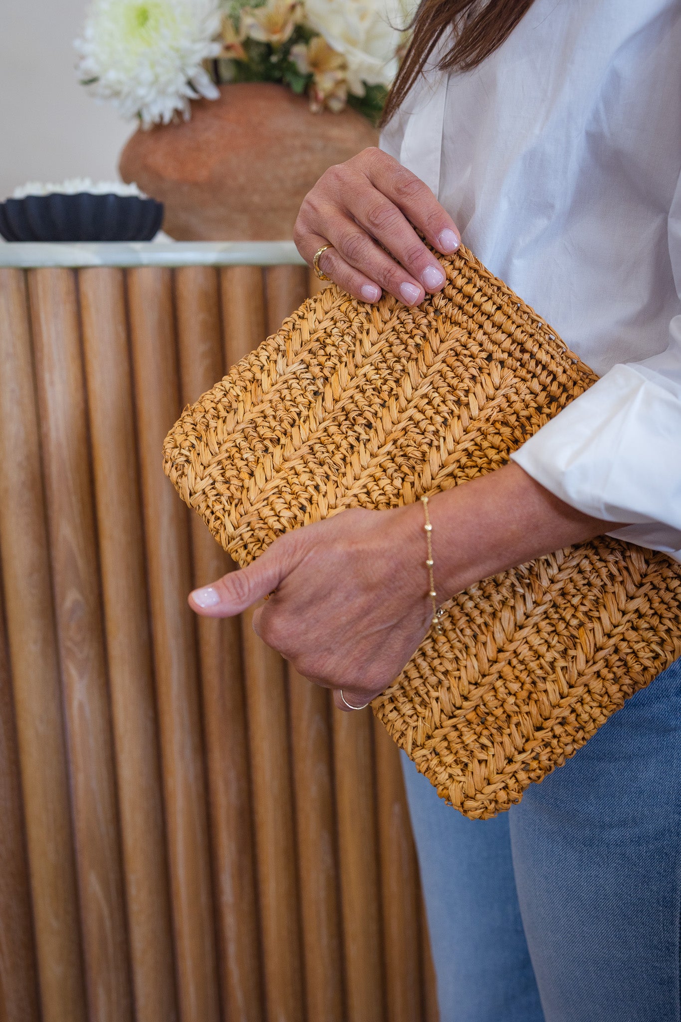 Allegra Raffia Pouch