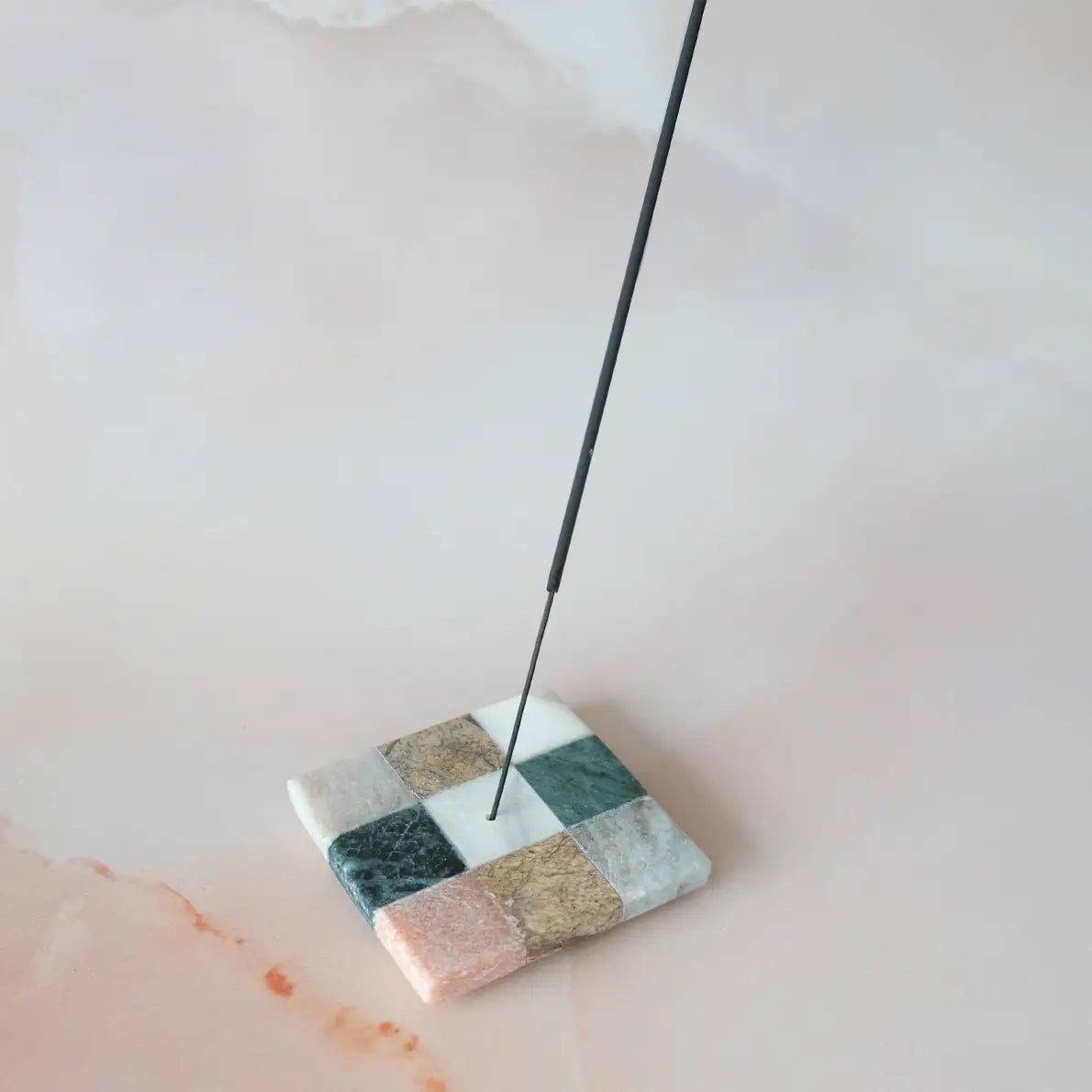 Marble Checks Incense Holder