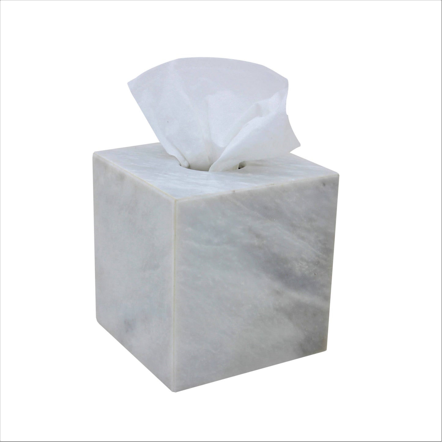 Myrtus Collection Pearl White Marble Tissue Box Holder