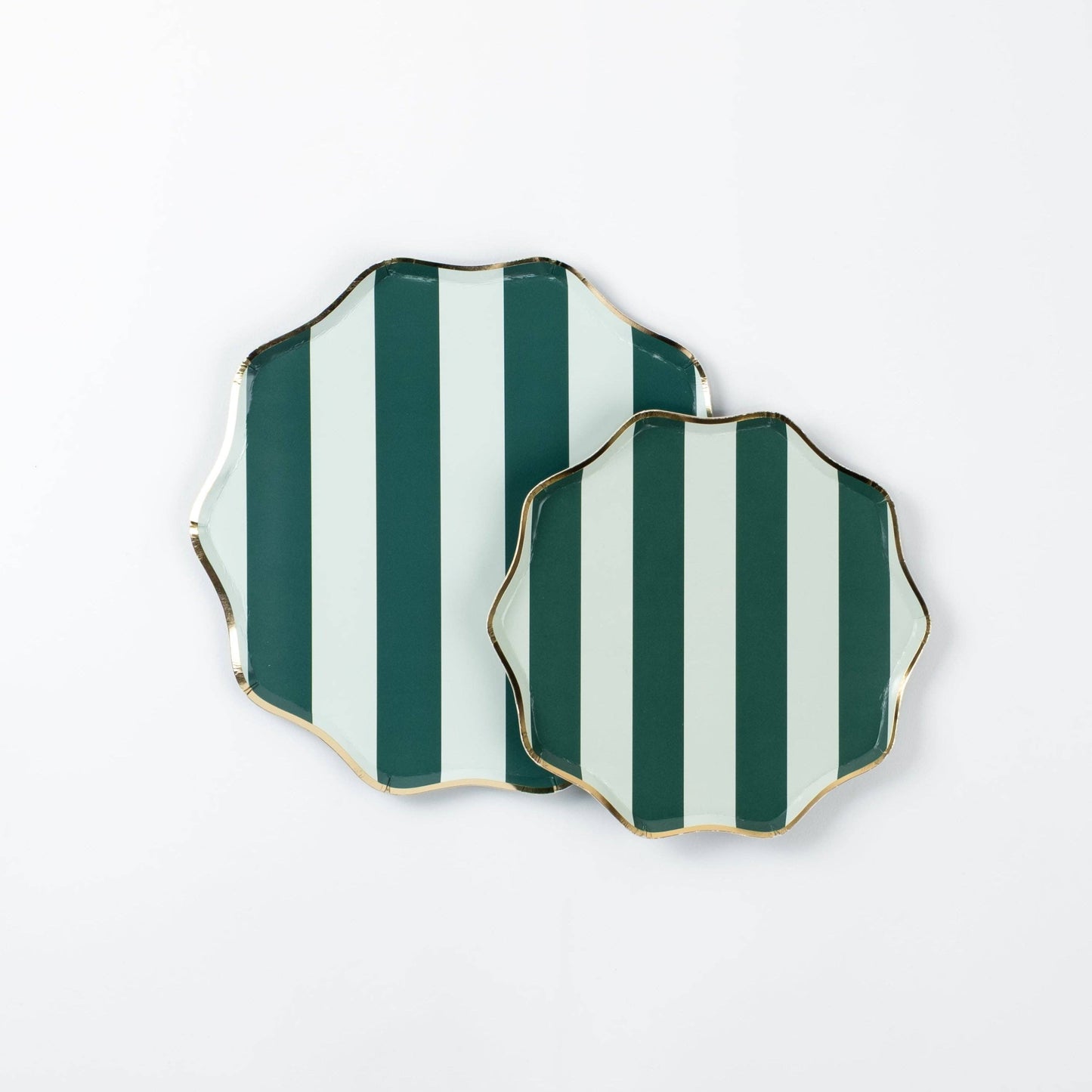 HOL25-DNP8- Green Holiday Stripes Dinner Plates