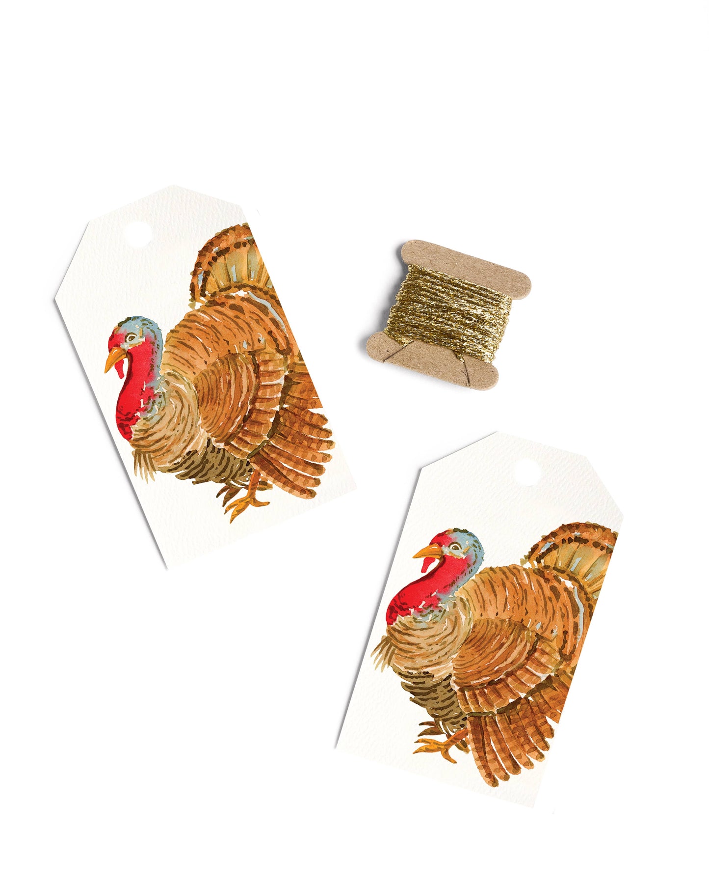 Turkey Gift Tags - Boxed Set of 8 with gold string