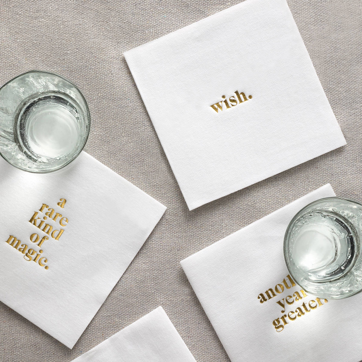 Where The Heart Is Gold Foil Cocktail Napkins - Set of 20