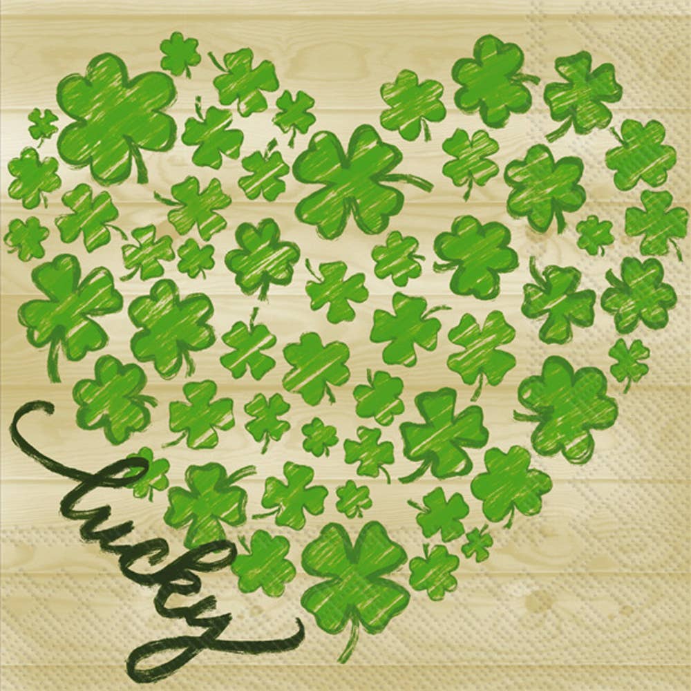Paper Cocktail Napkins Pack of 20 Lucky Heart St. Patrick