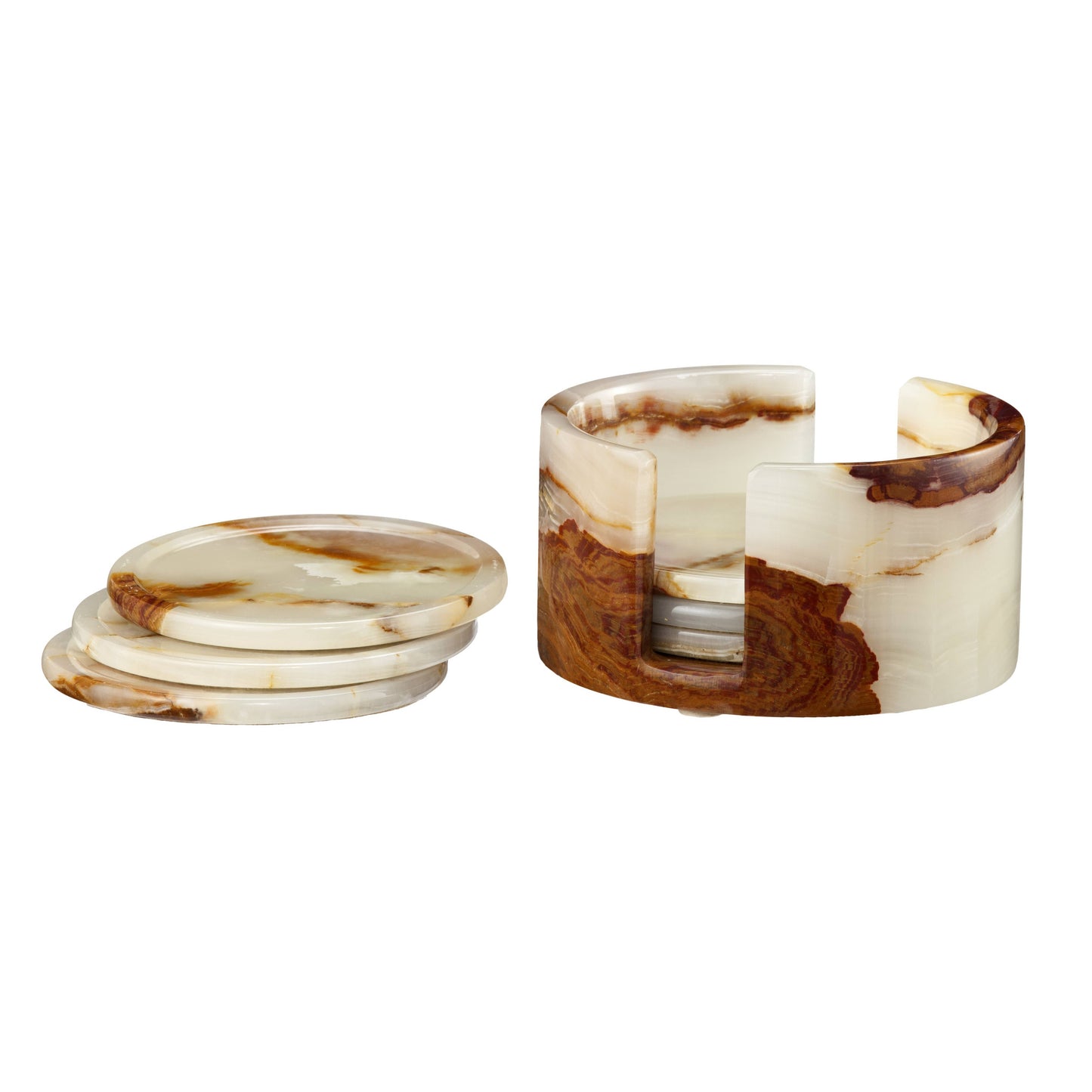 Dionysus Collection Light Green Onyx 6 Piece Coaster Set