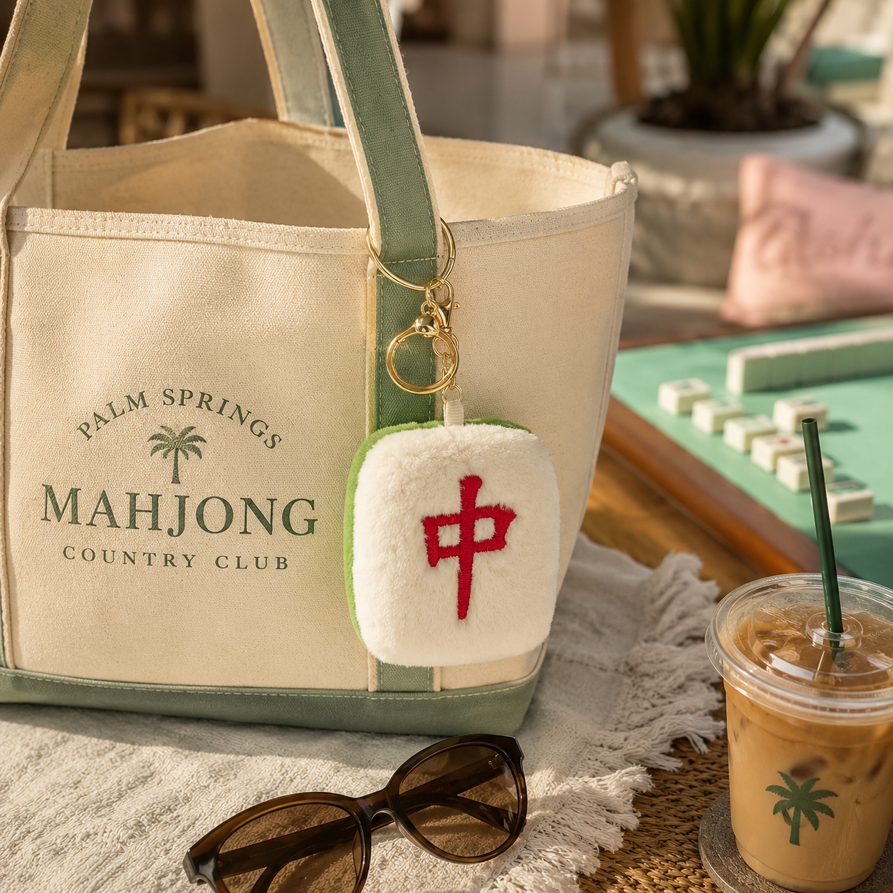 Mahjong Plush Keychain, Mahjong Bag Charm
