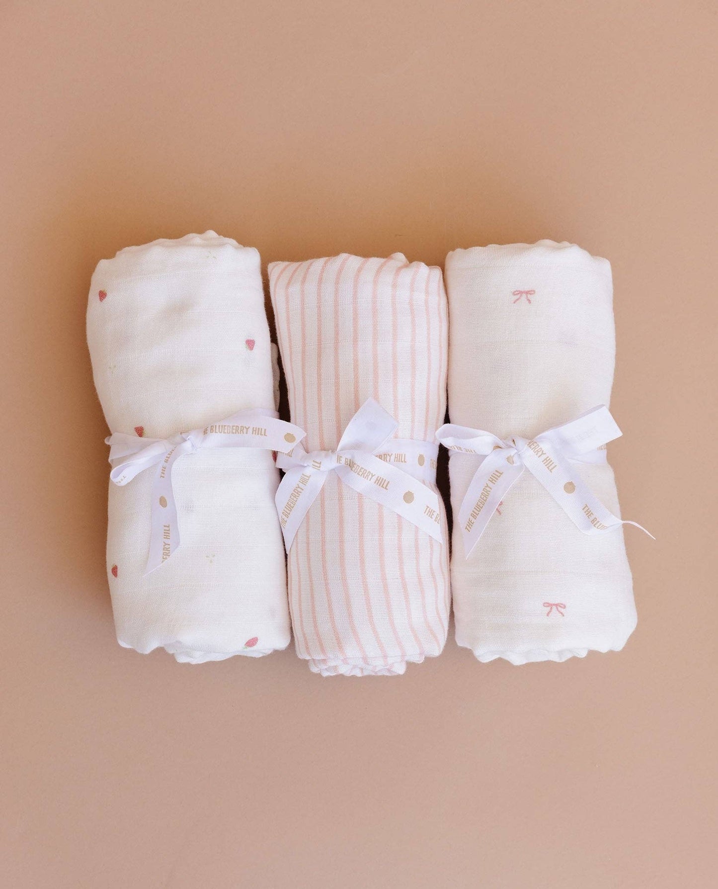 Swaddle Strawberry Baby Organic Muslin Blanket Girl Pink