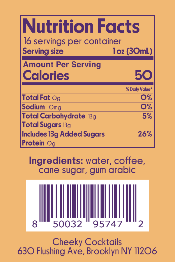 Cheeky Espresso Syrup 16 oz