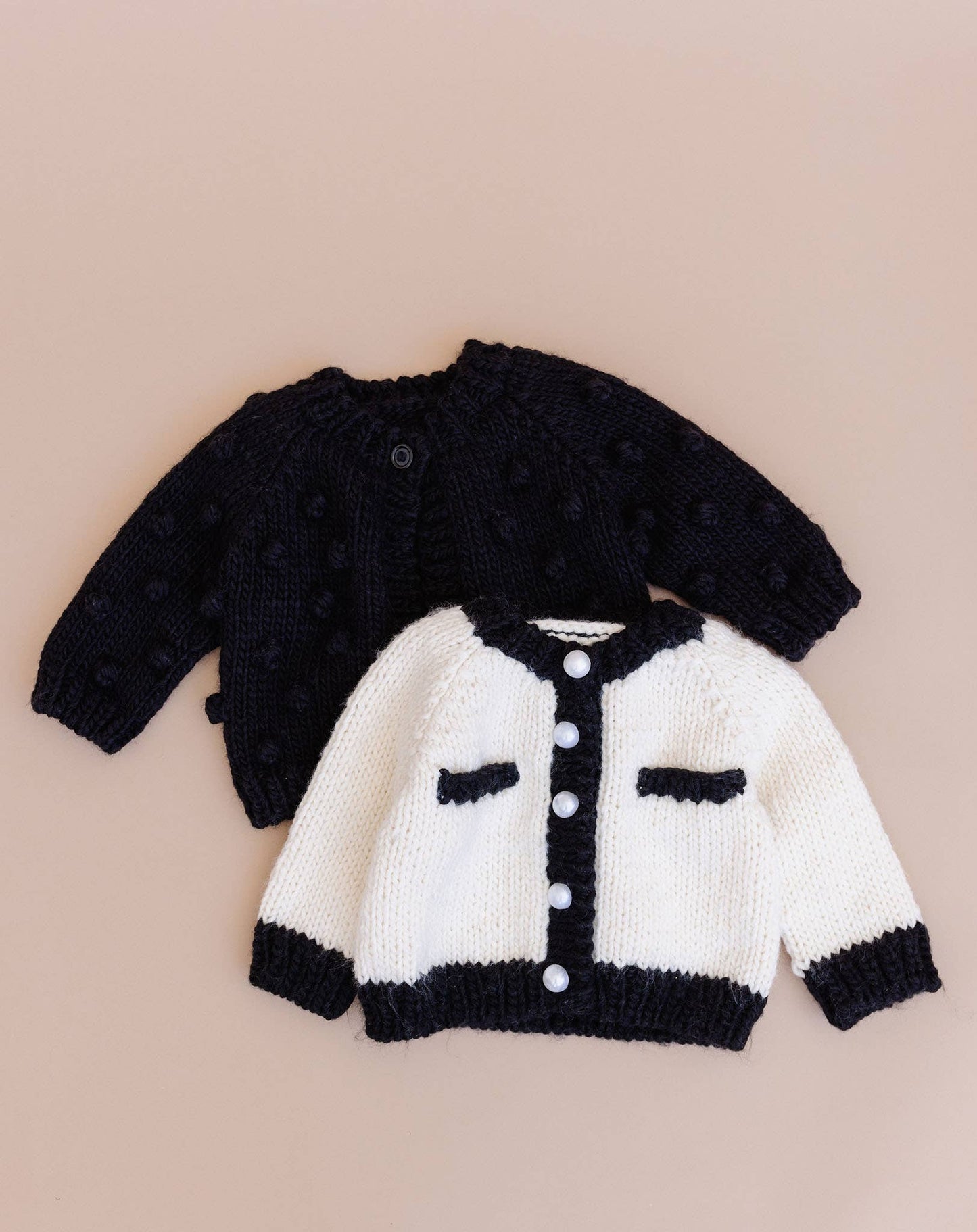 Coco Cardigan, Cream Black Pearl Girl Baby Toddler Apparel