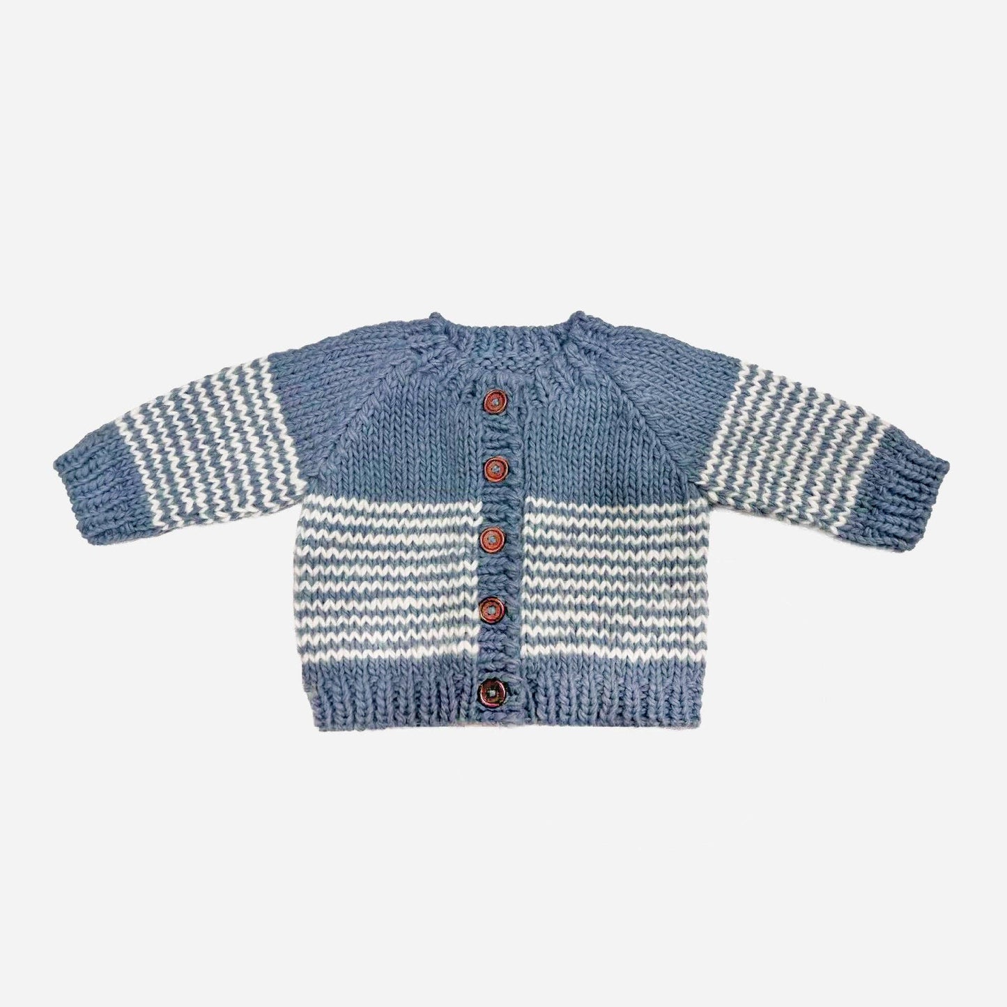 Stripe Cardigan Blue Baby Boy Sweater Cream