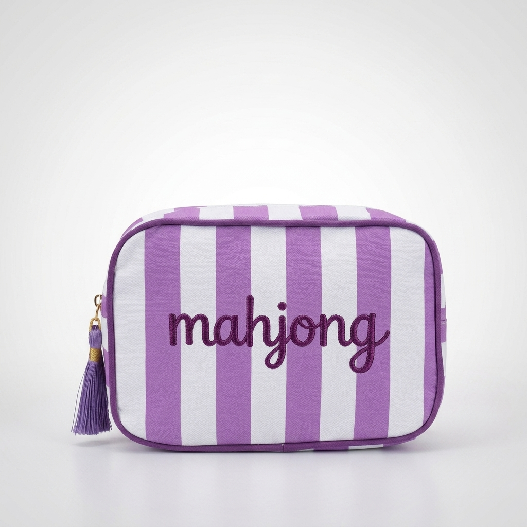 Mahjong Cosmetic Pouch, Mahjong Makeup Bag