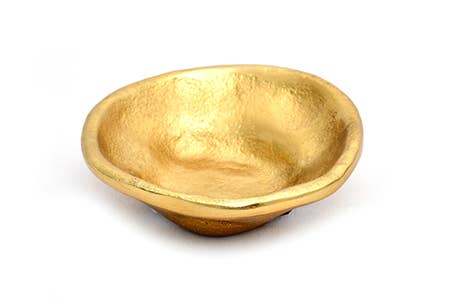 Textured Gold Aluminum Free-Form Dish, S