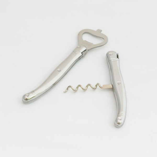 Jean Dubost Stainless Steel Corkscrew & Bottle Opener Set
