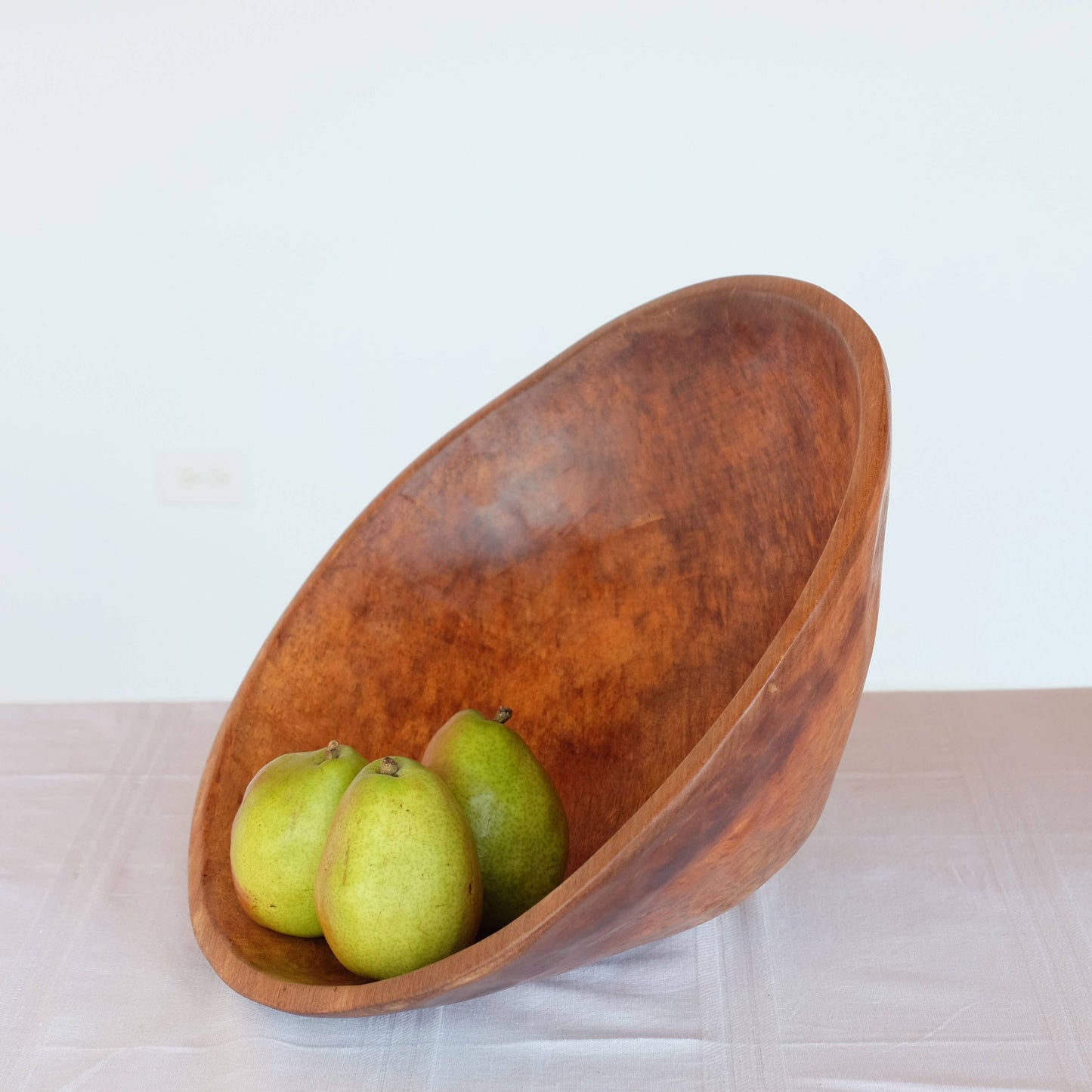 17" Large Round Wood Salad Bowl | Wood Bowl | Home & Kitchen