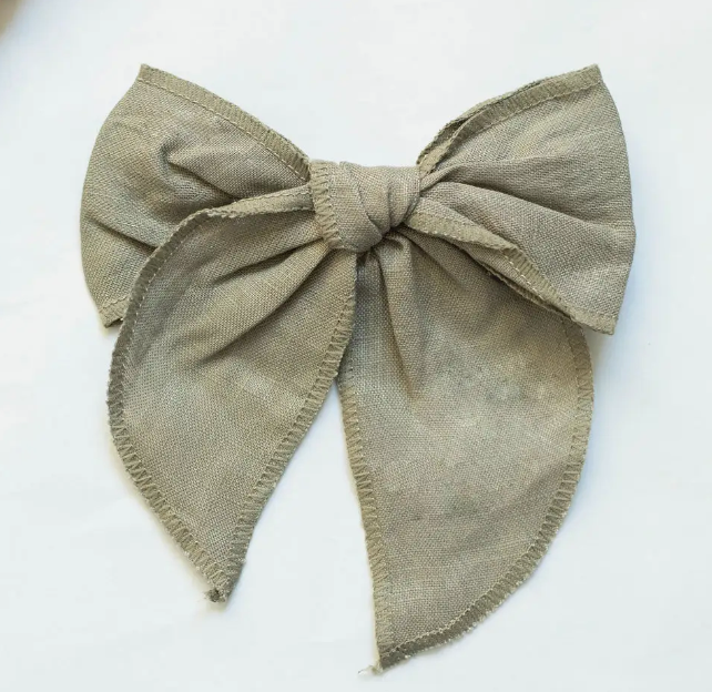 Neutral Linen Fabric Bow