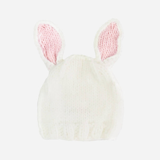 Bunny Hat, White Pink | Kids & Baby Beanie Spring Summer