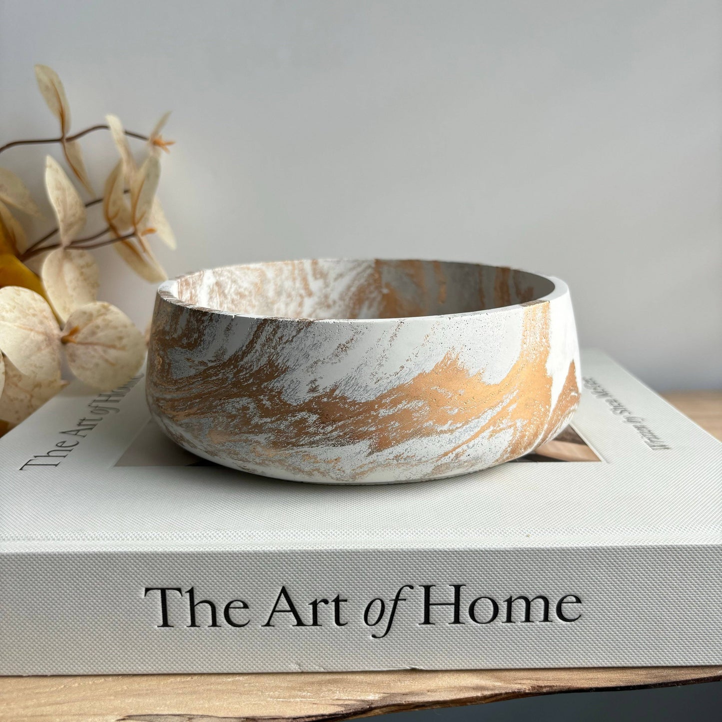 Daza - Decorative Concrete Bowl | Centerpiece Bowl: Green Fusion Marble / Without hole