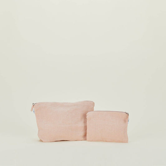 SIMPLE LINEN ZIPPER POUCHES - BLUSH