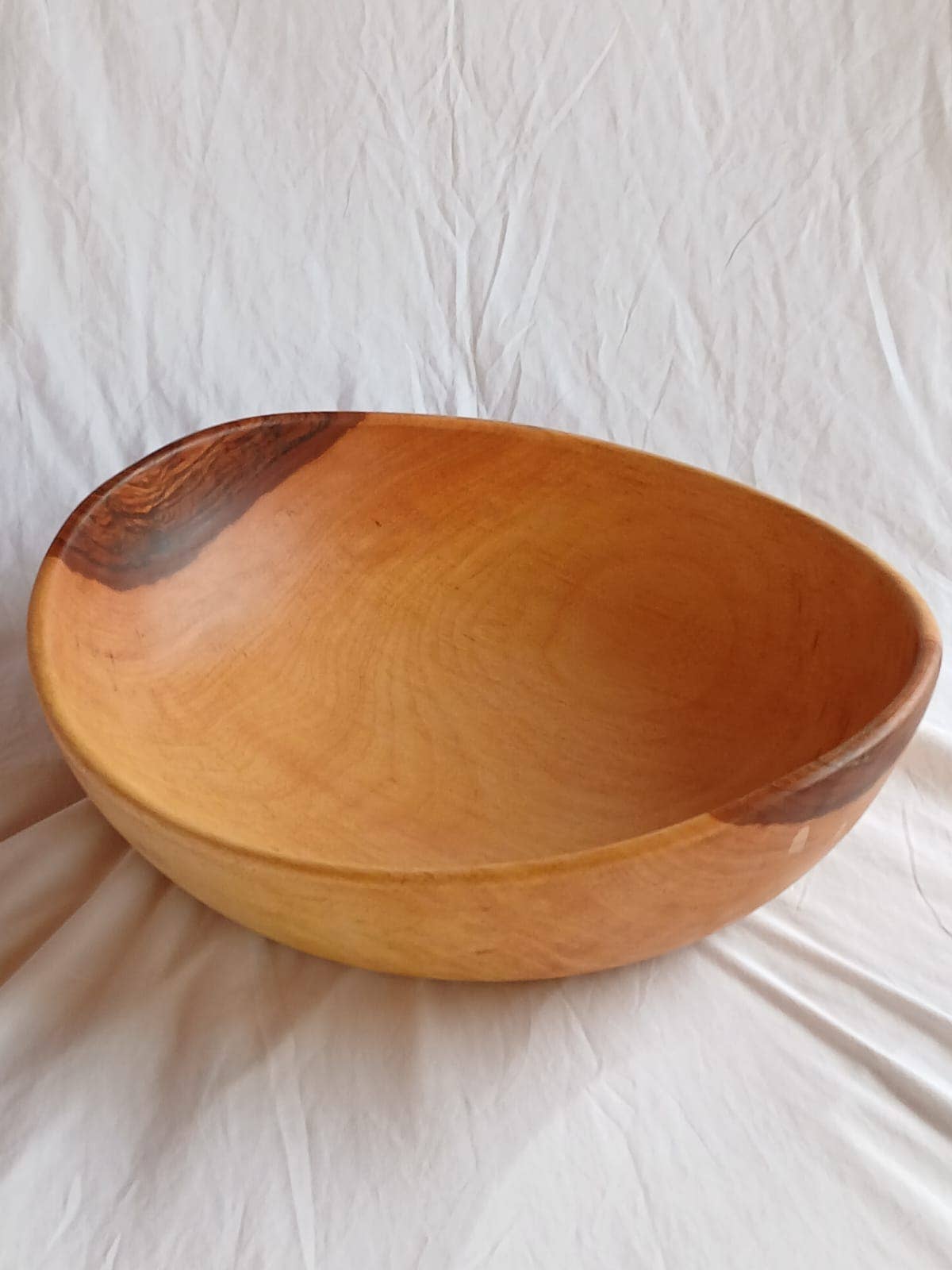 Extra Large Wood Bowl | 20" Wave Wooden Salad Bowl