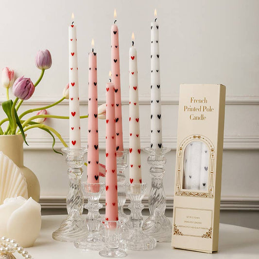 Valentine's Day Heart Pillar Candles