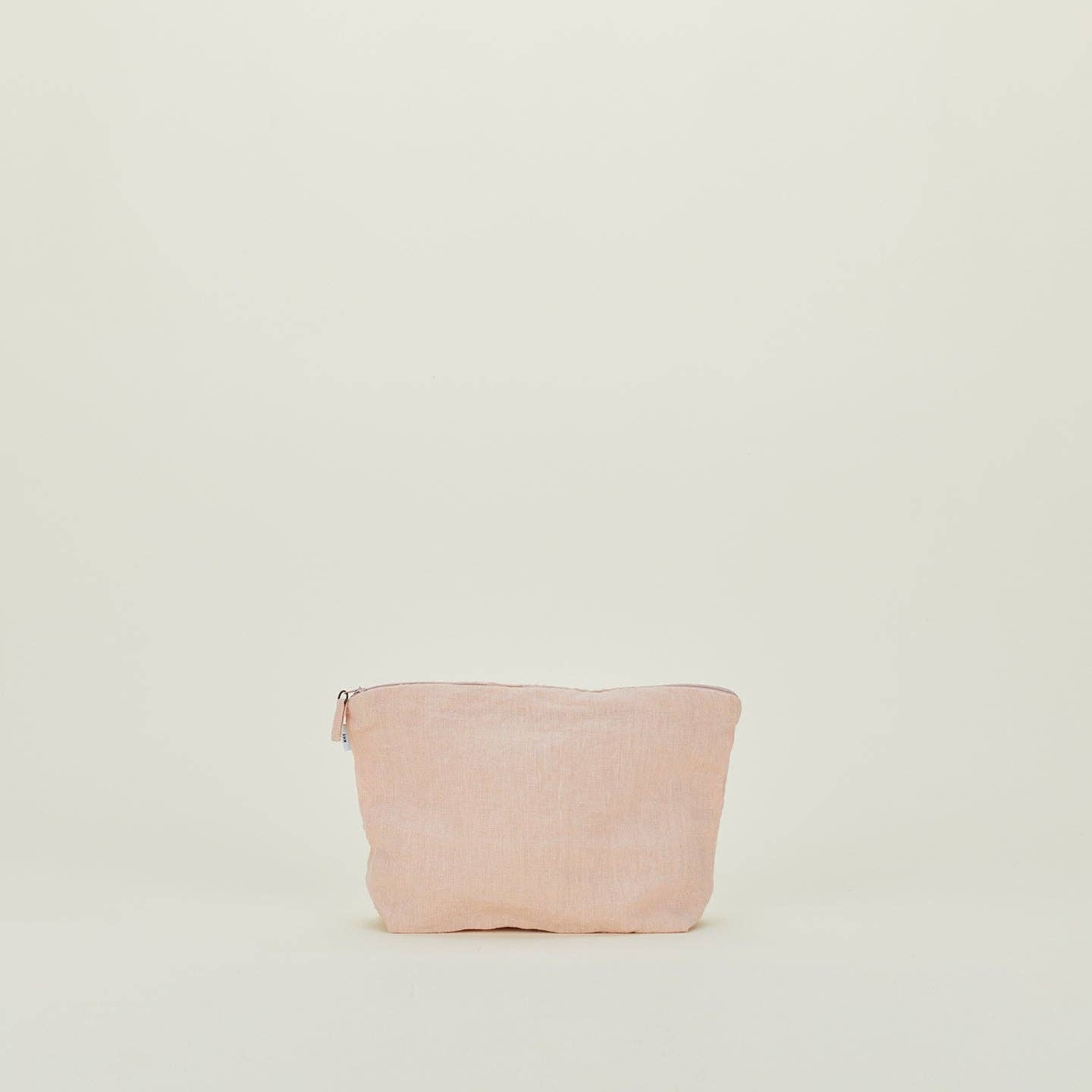 SIMPLE LINEN ZIPPER POUCHES - BLUSH