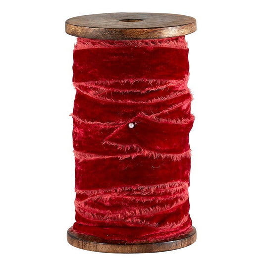 Frayed Velvet - Red