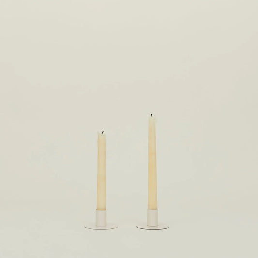 Metal Candle Holders, Set of 2 - Ivory