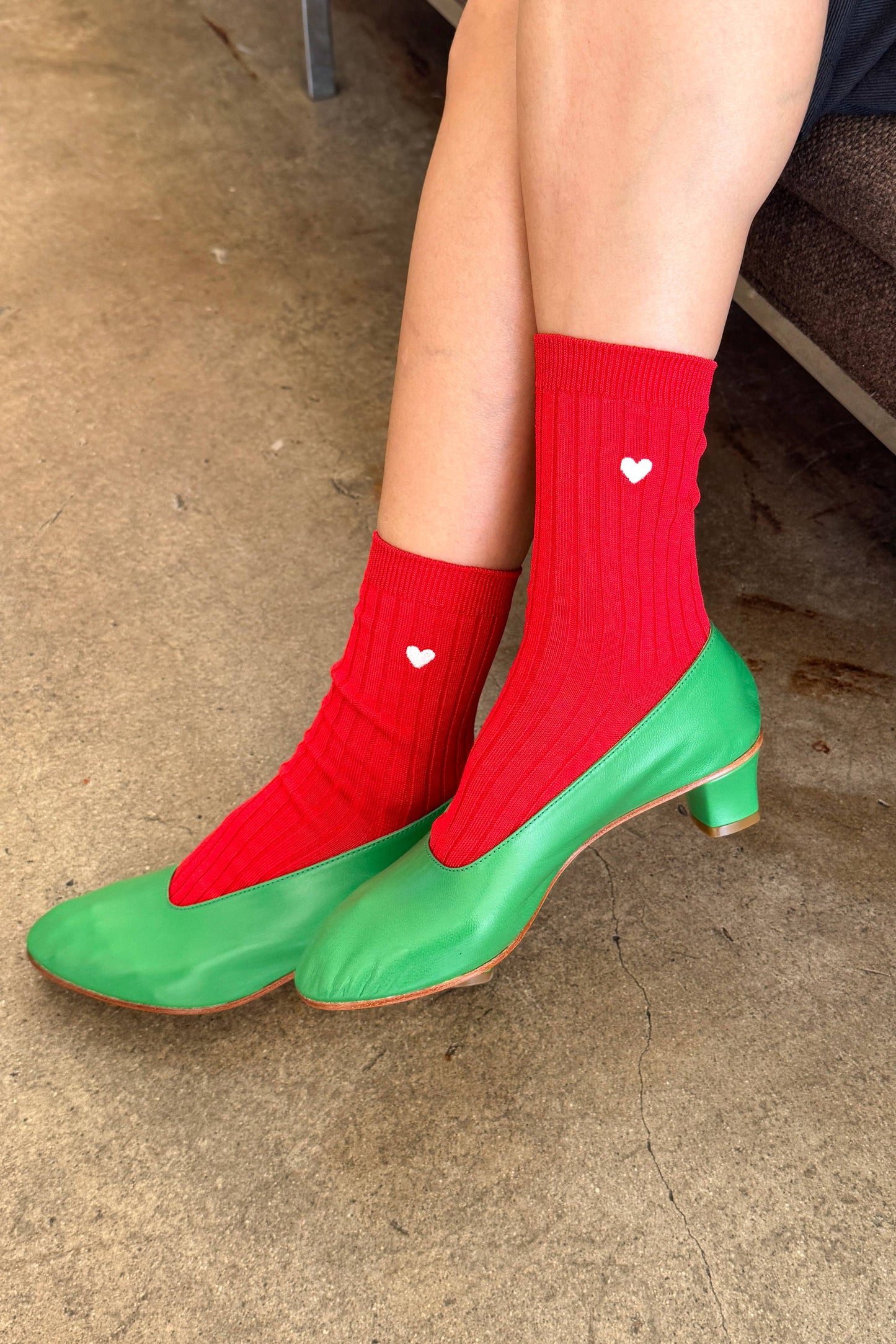 LeBon Shoppe Embroidered Heart Socks