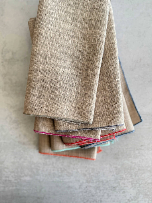 Dot&Army Oatmeal Napkins, set of four- one color
