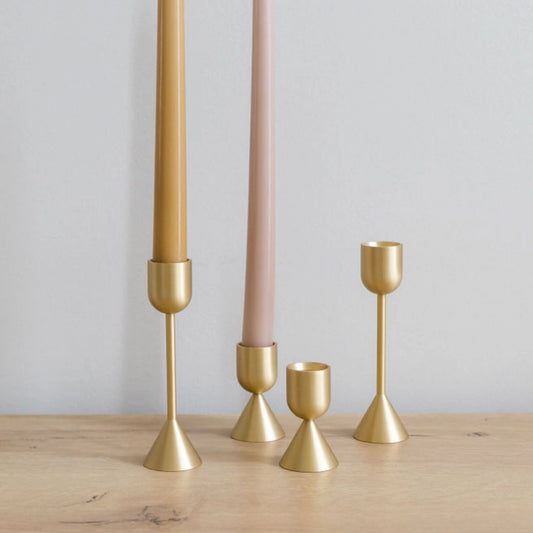 Gold Solid Brass Candlestick Holder | Taper Candle Holder