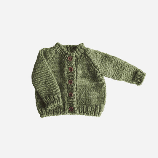 Classic Cardigan, Olive Baby Kid Winter Holiday Fall Netural