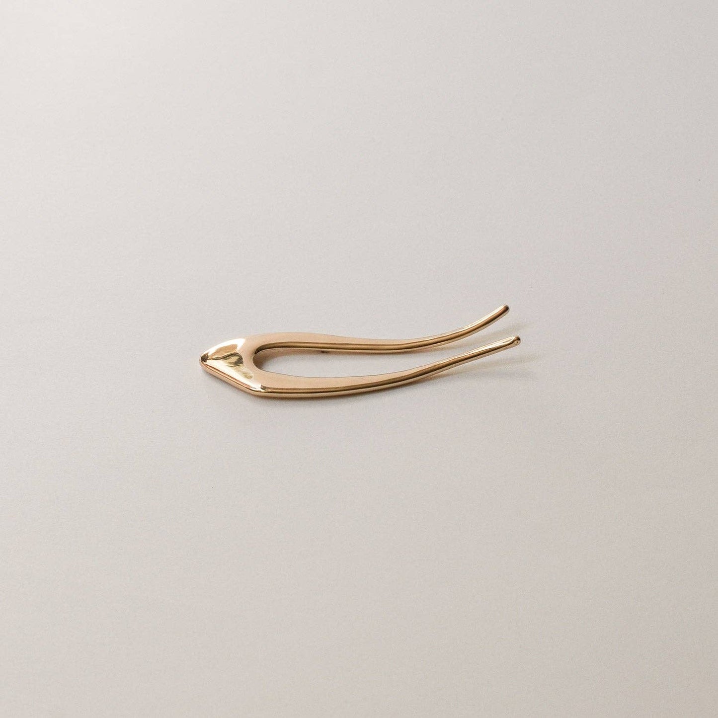 Short U-Shaped Metal Hair Stick | Gold