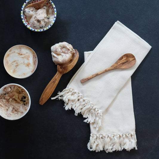 Solid Natural Napkin With Fringe