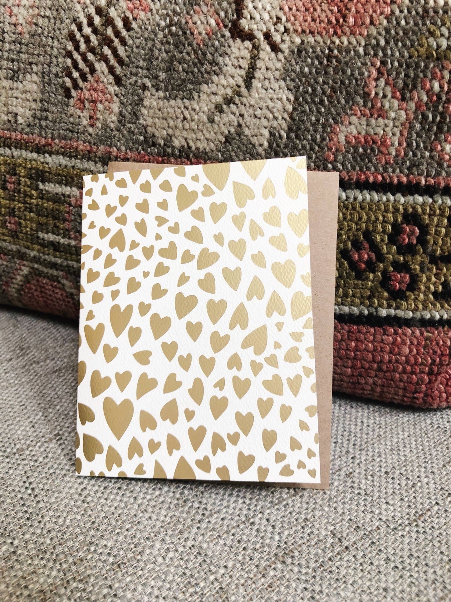 Gold Hearts Greeting Card | Valentine Love Friendship