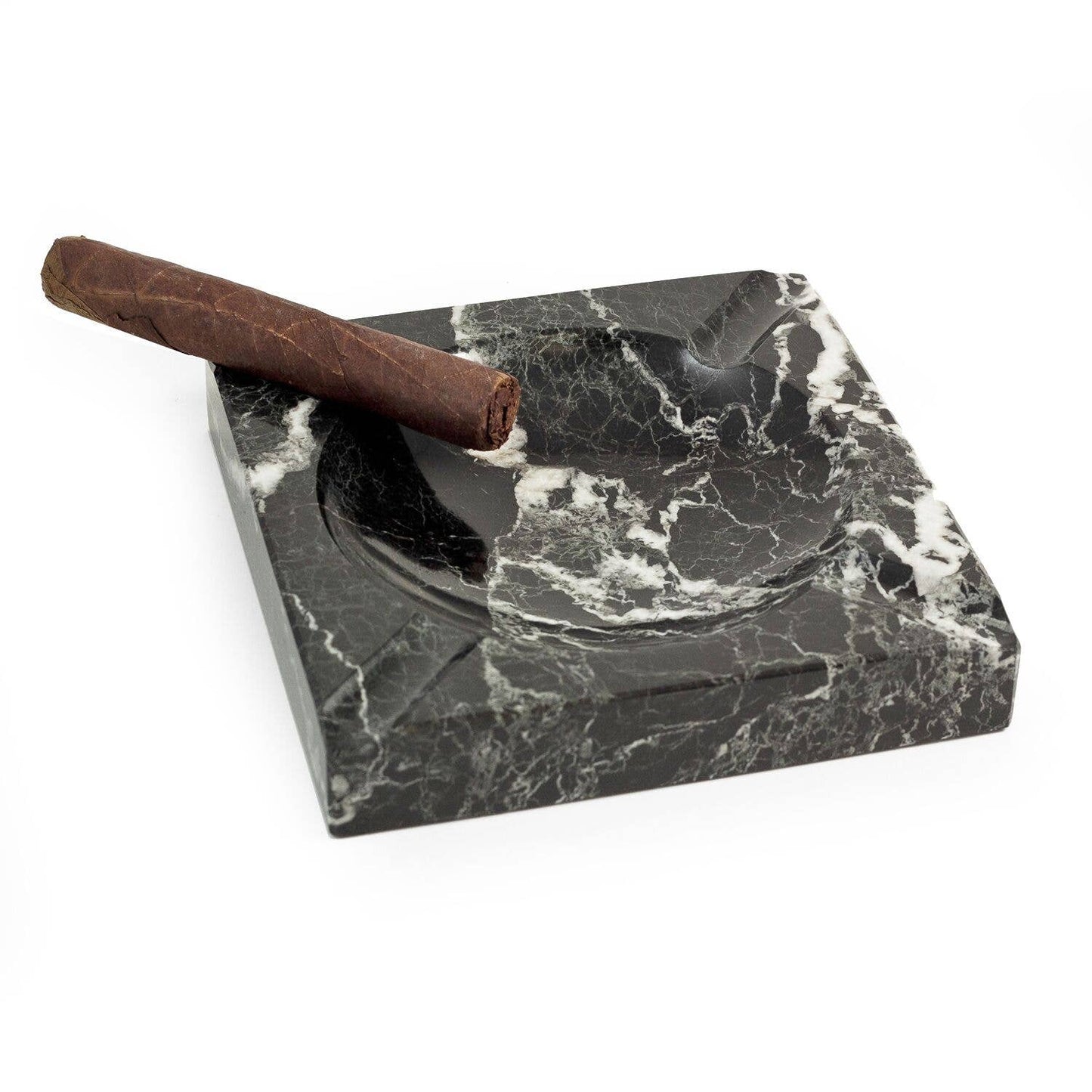 Oliva Ashtray Square Black Marble