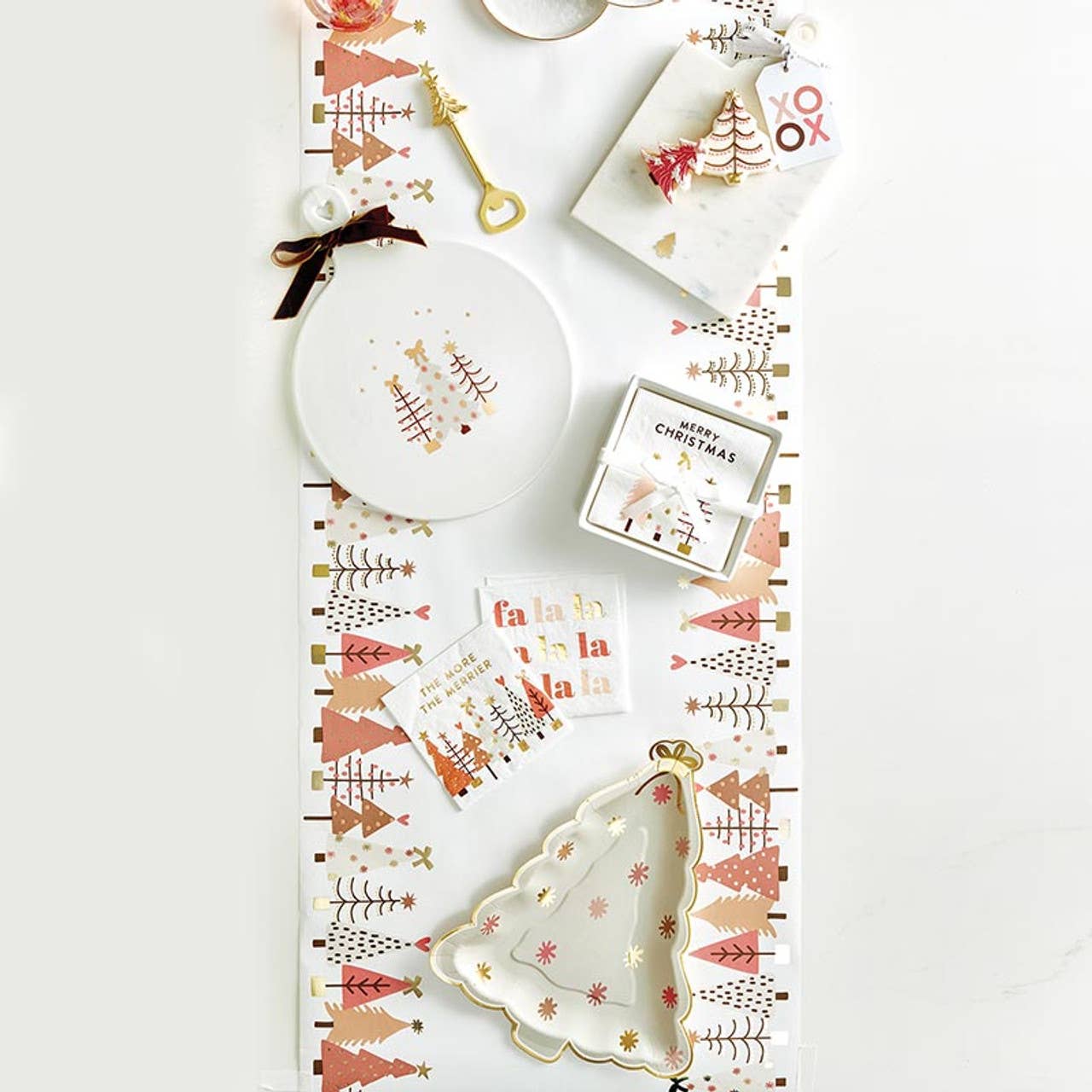 Ceramic Appetizer Plates - Gold Foil Heart - Set of 4