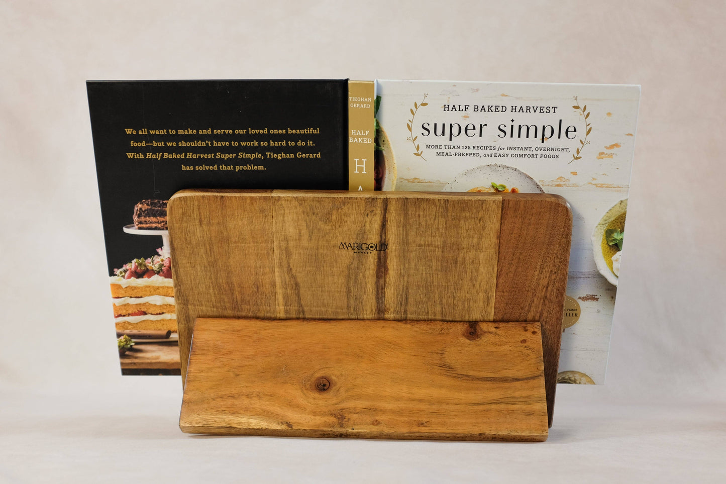 Mango Wood Scalloped Cookbook Stand