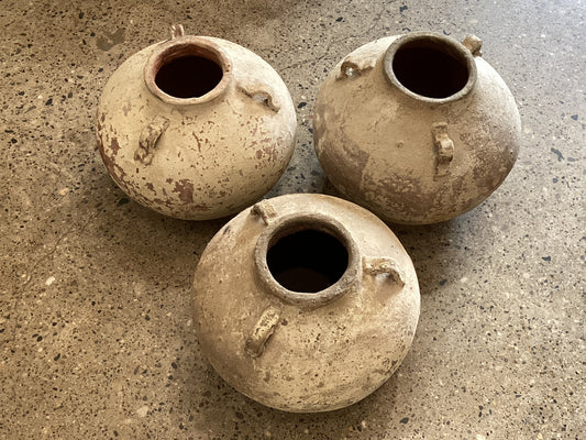 #3 Vintage Vietnamese 3 handle Round Vessel