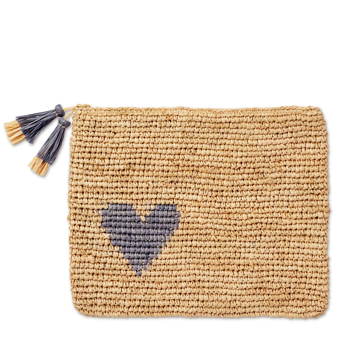 Raffia Heart Zip-Pouch