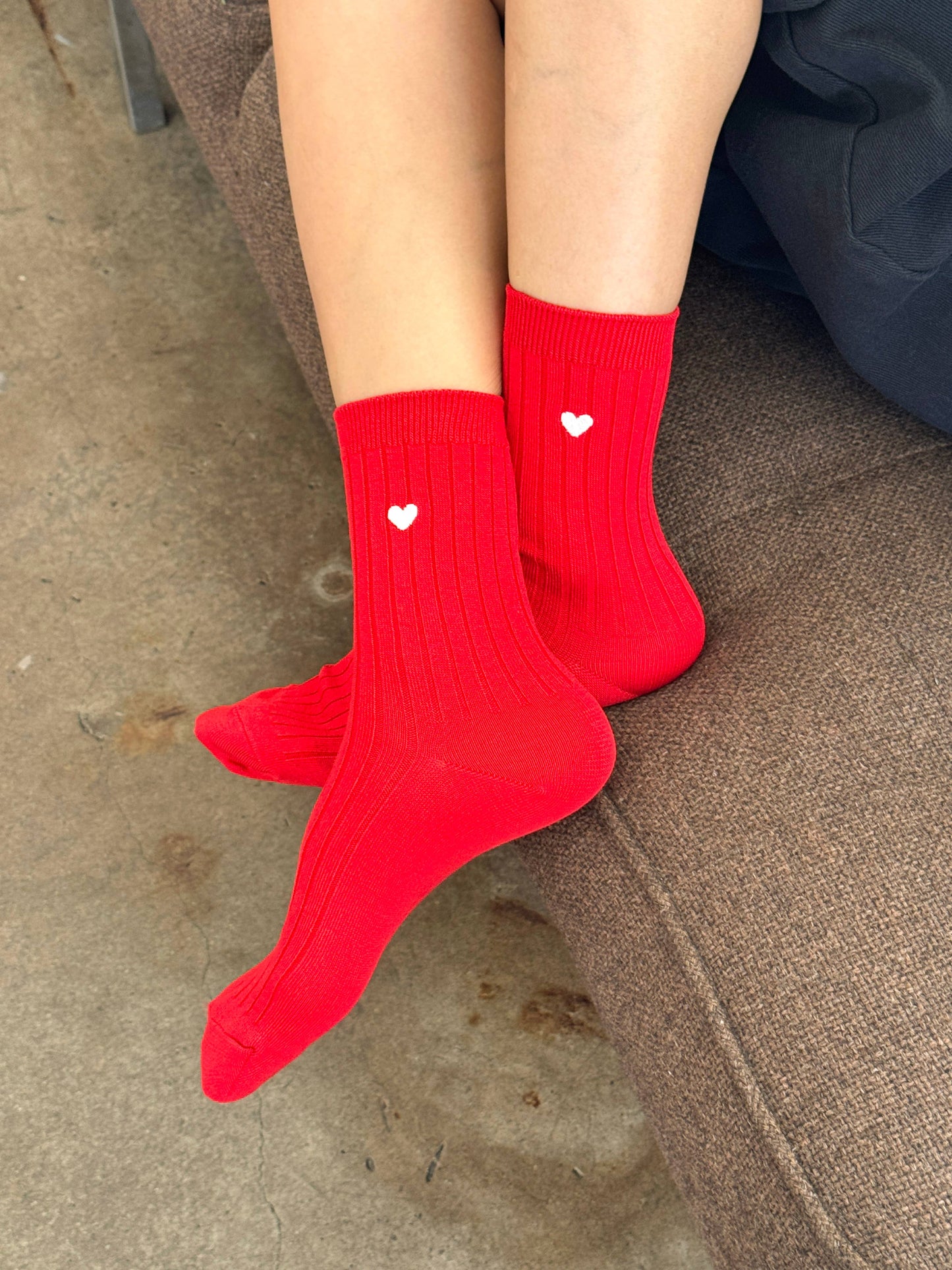 LeBon Shoppe Embroidered Heart Socks