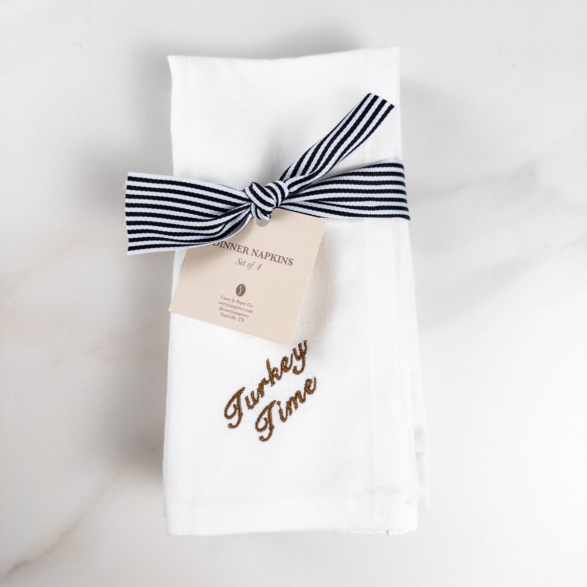 Thanksgiving Sayings Embroidered Dinner Napkin Set